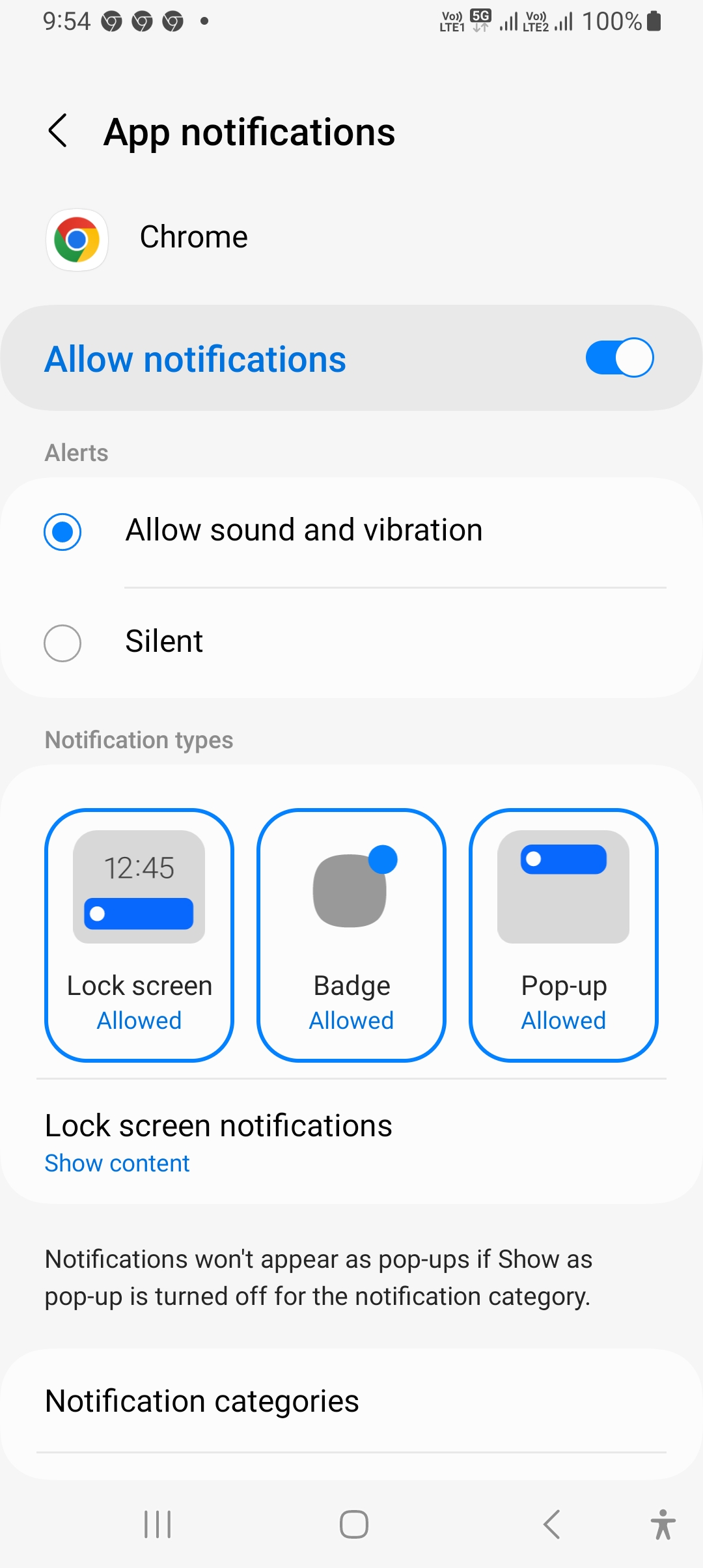 chrome app settings push notification